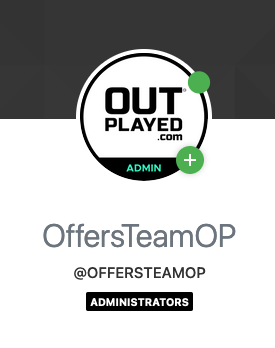 Screenshot showing the Outplayed Offers Team profile page not followed